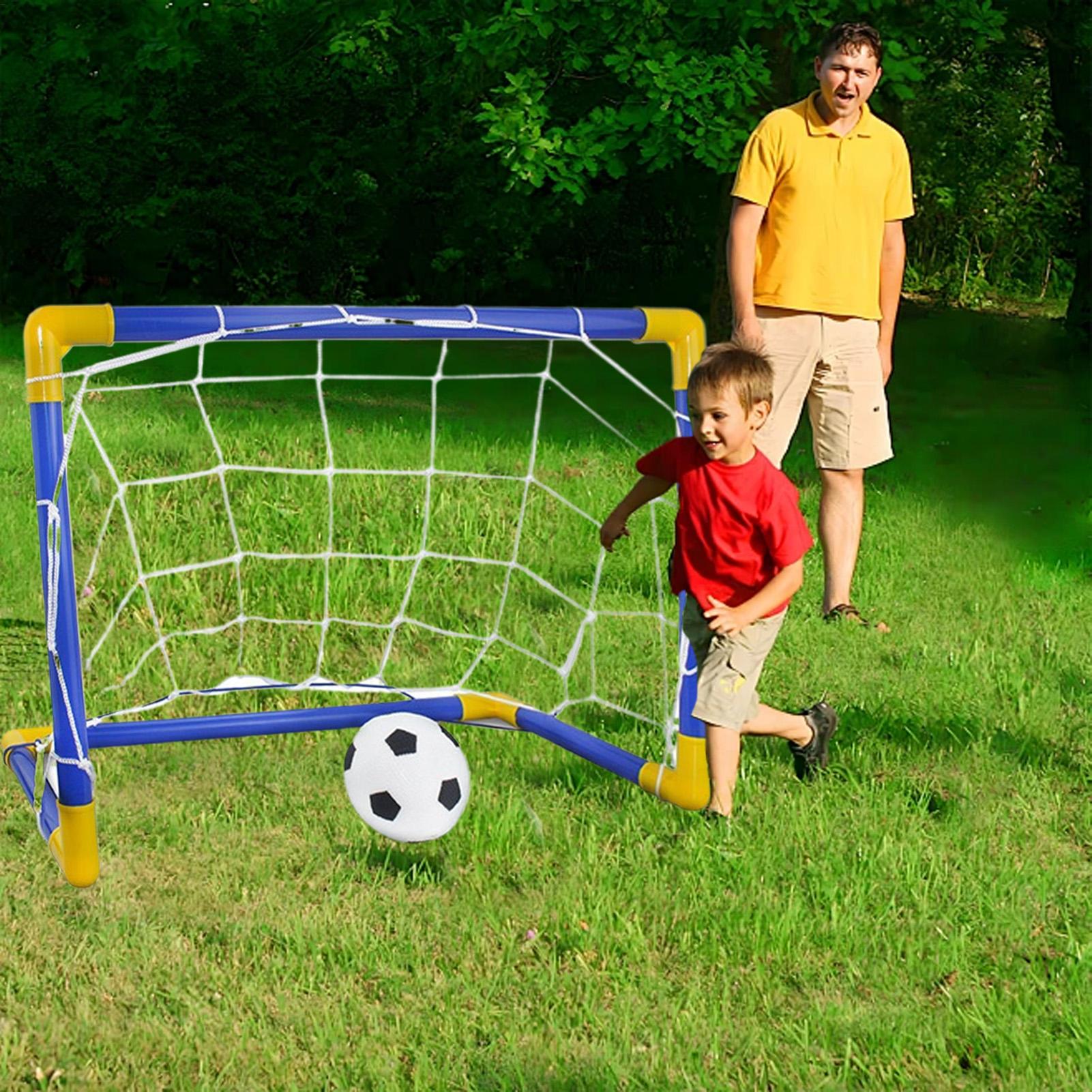 Kids Outdoor Lawn Equipment - Kids Soccer Net With Pump Funny