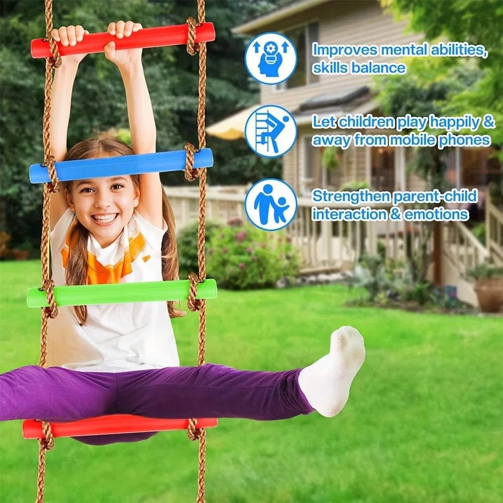 Kids Outdoor Climbing Equipment - 1pc Colorful Kids Climbing Ladder Swing