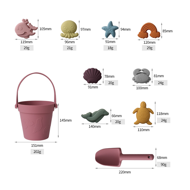 Kids Outdoor Nature Play - BPA-Free Food-Grade Silicone Kids Beach Toy