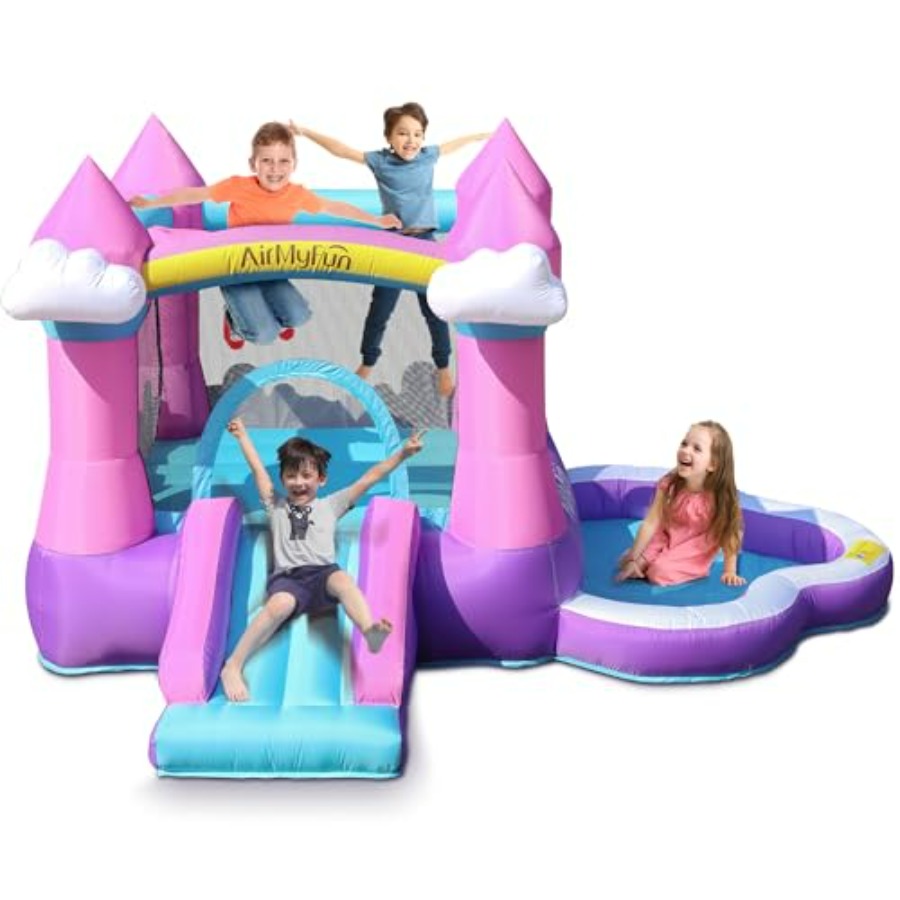 Kids Outdoor Inflatable Water Slide - Pink inflatable bounce house for kids