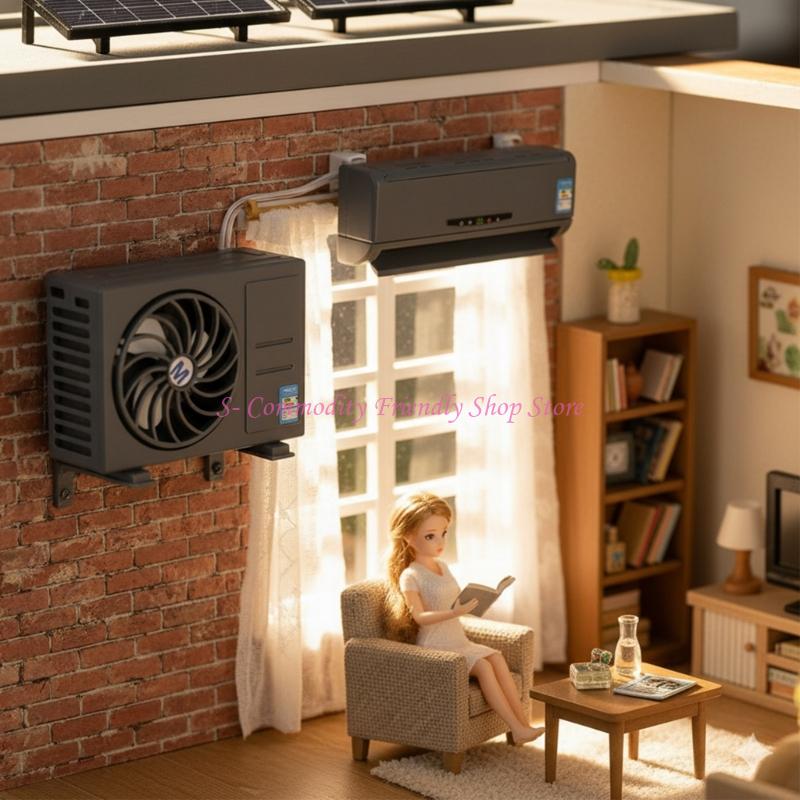 Kids Outdoor Doll House - Interactive Mini Solar Air Conditioner Model