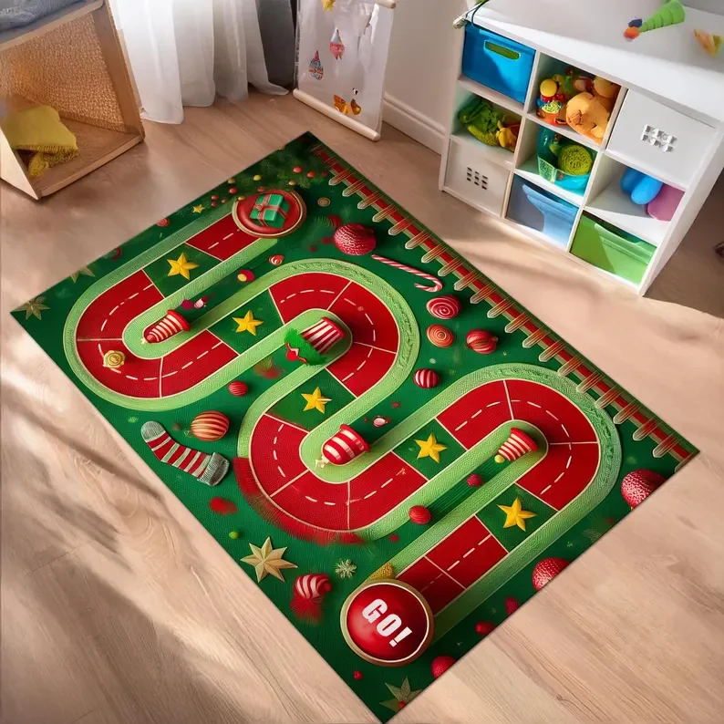 Kids Outdoor Xmas Gifts - Christmas Gift Road Rug for Kids