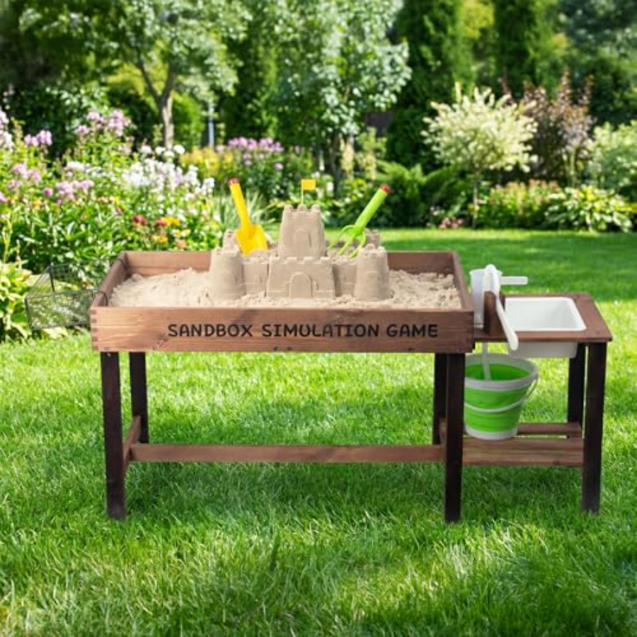 Kids Outdoor Nature Play - Outdoor wooden sand table for kids