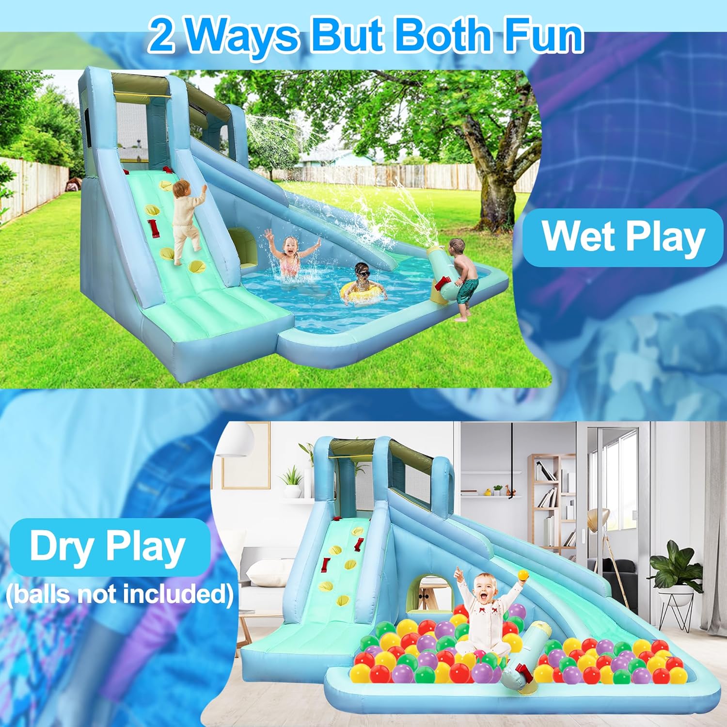 6-in-1 Inflatable Kids Bounce  - огляд і ціна Kids Outdoor Inflatable Water Slide