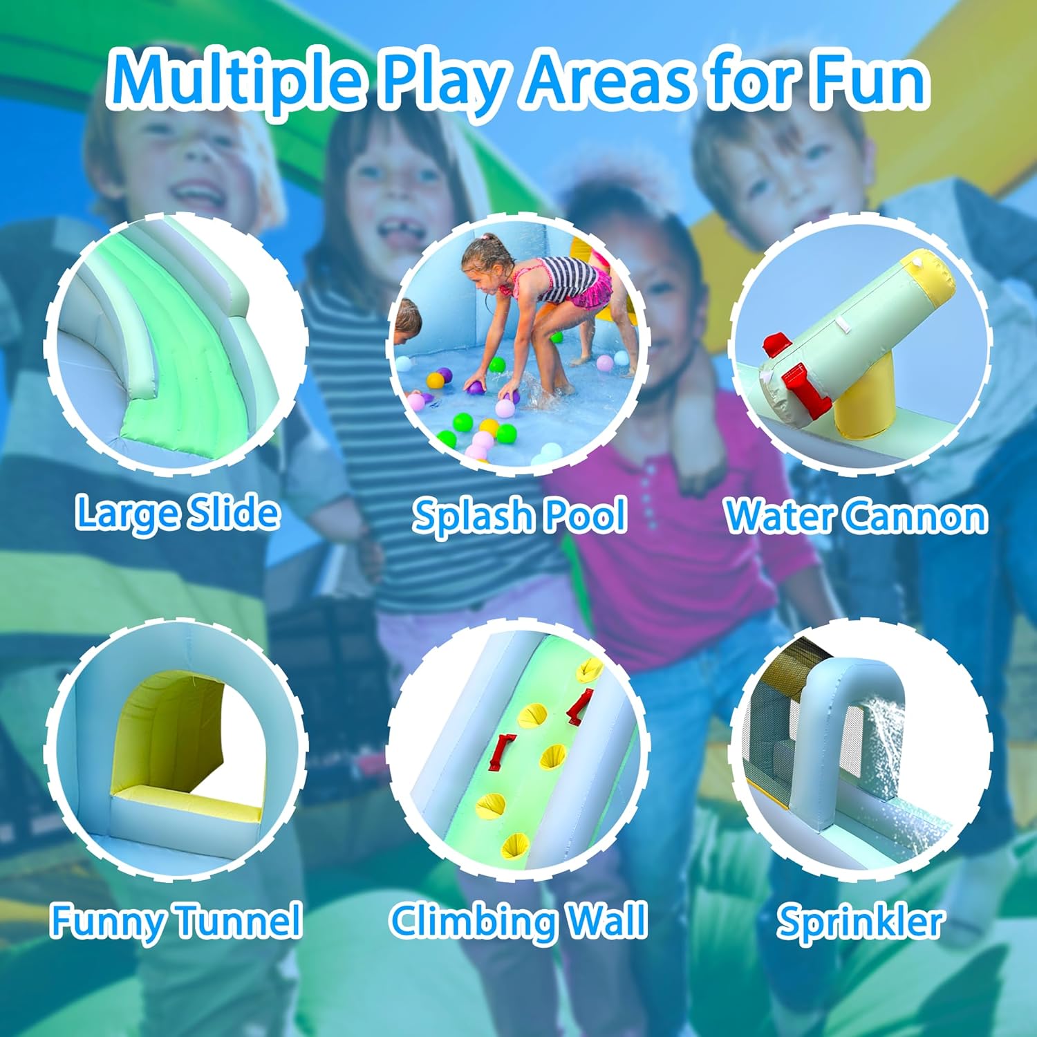 6-in-1 Inflatable Kids Bounce  - огляд і ціна Kids Outdoor Inflatable Water Slide
