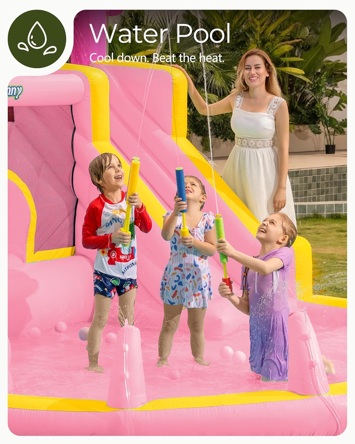 Pink Inflatable Water Slide Bo - огляд і ціна Kids Outdoor Inflatable Water Slide