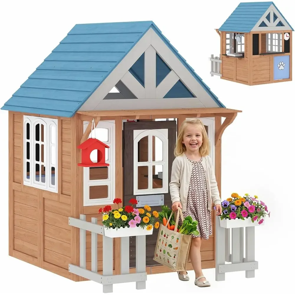 Qaba Outdoor Playhouse with Pe - огляд і ціна Qaba Kids Outdoor Playhouse