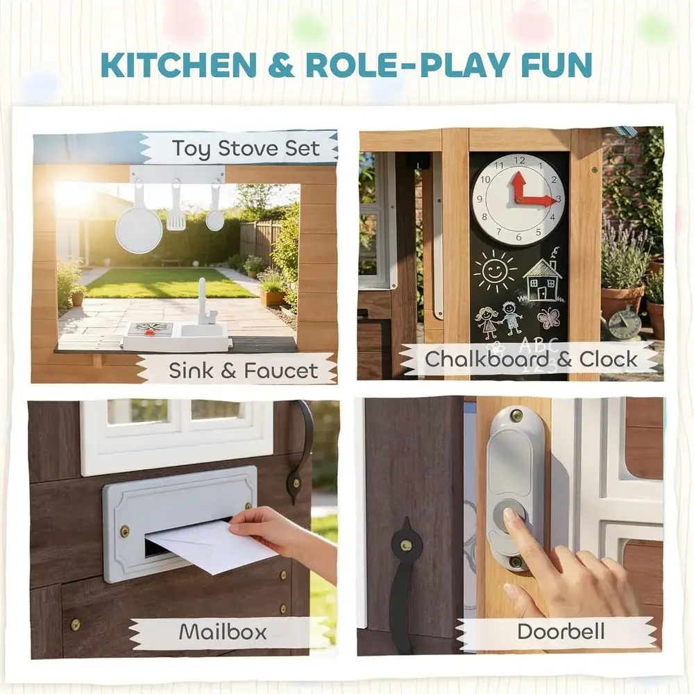 Qaba Outdoor Playhouse with Pe - огляд і ціна Qaba Kids Outdoor Playhouse