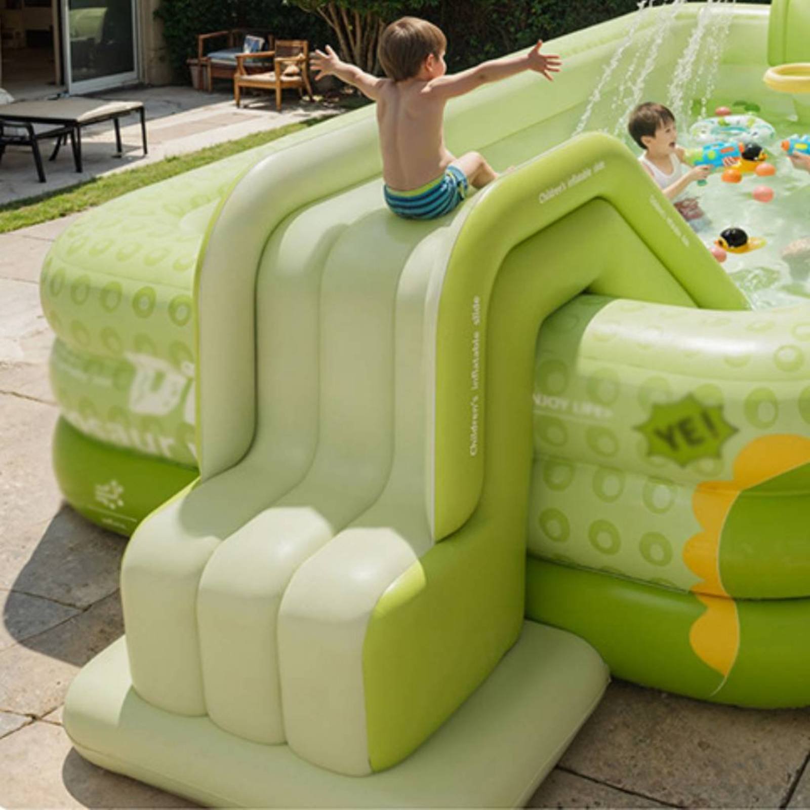 Inflatable Pool Slide Foldable - огляд і ціна Kids Outdoor Nature Toys