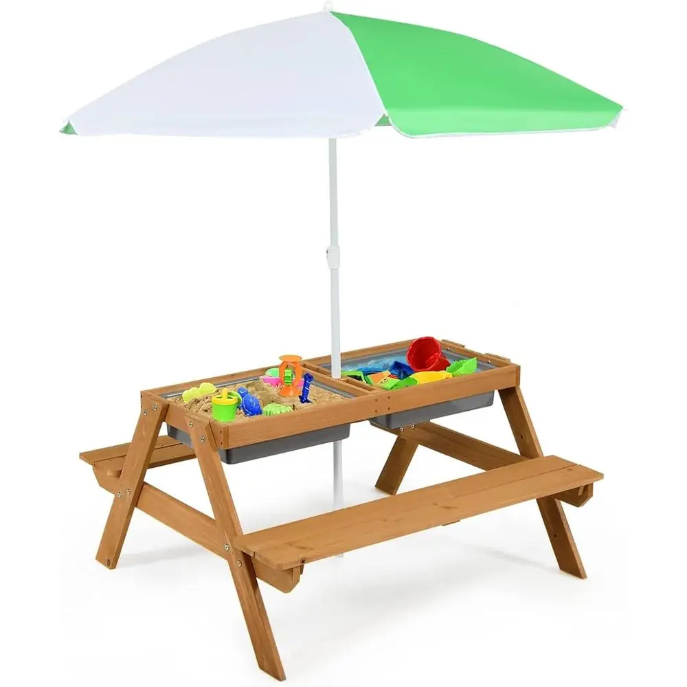 4-in-1 Wooden Sand & Water Pic - огляд і ціна Kids Outdoor Umbrella