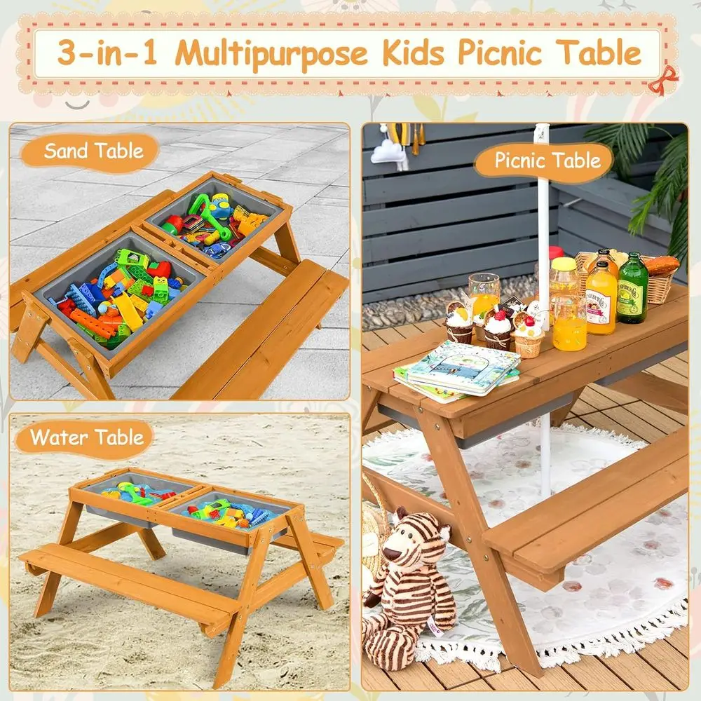 4-in-1 Wooden Sand & Water Pic - огляд і ціна Kids Outdoor Umbrella