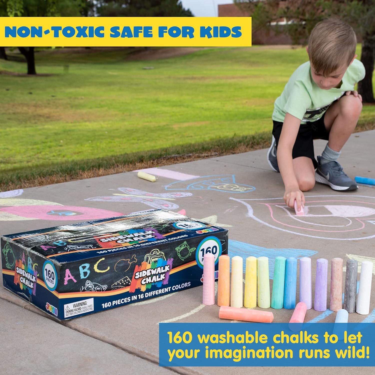 160 PCS Sidewalk Chalks Set No - огляд і ціна Chalk Outdoor Jumbo