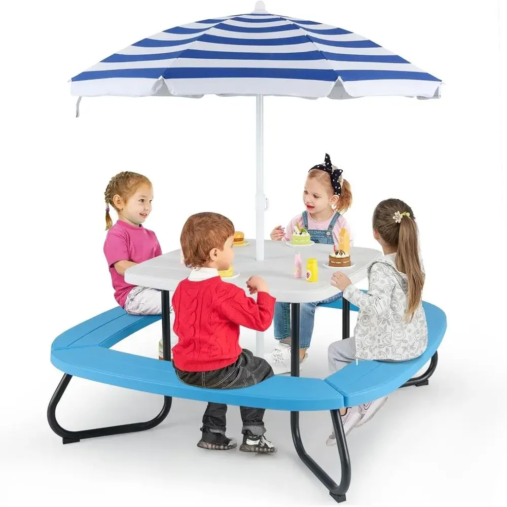 8-Person Kids Picnic Table wit - огляд і ціна Kids Outdoor Umbrella