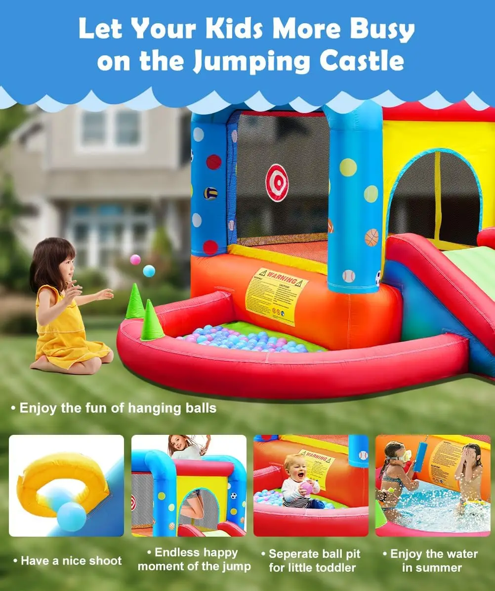 Step4Fun Inflatable Bounce Hou - огляд і ціна Kids Outdoor Inflatable Water Slide