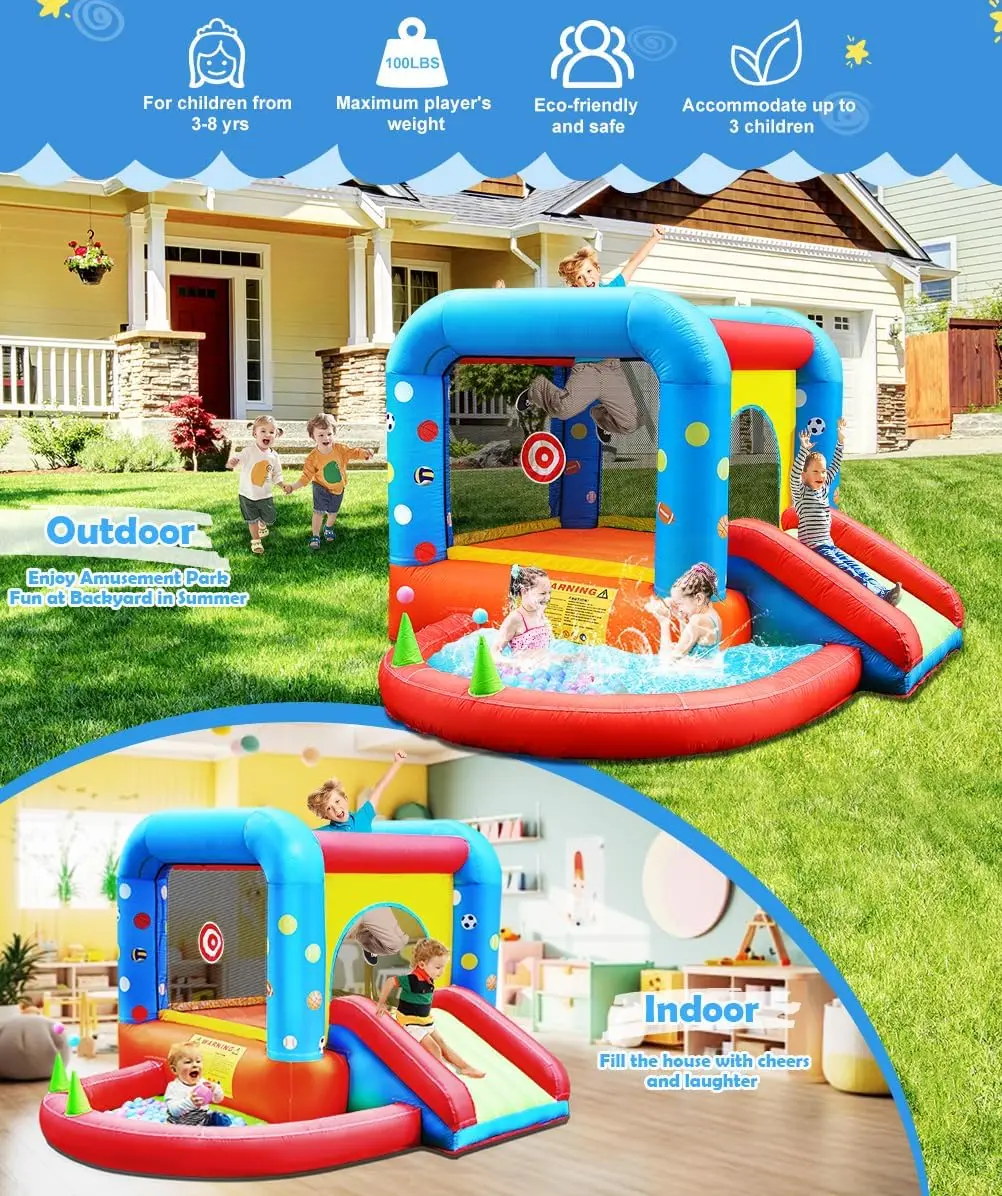 Step4Fun Inflatable Bounce Hou - огляд і ціна Kids Outdoor Inflatable Water Slide
