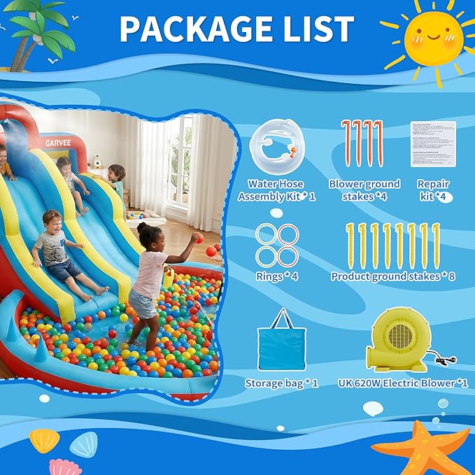 All-Season 8-in-1 Inflatable W - огляд і ціна Kids Outdoor Inflatable Water Slide