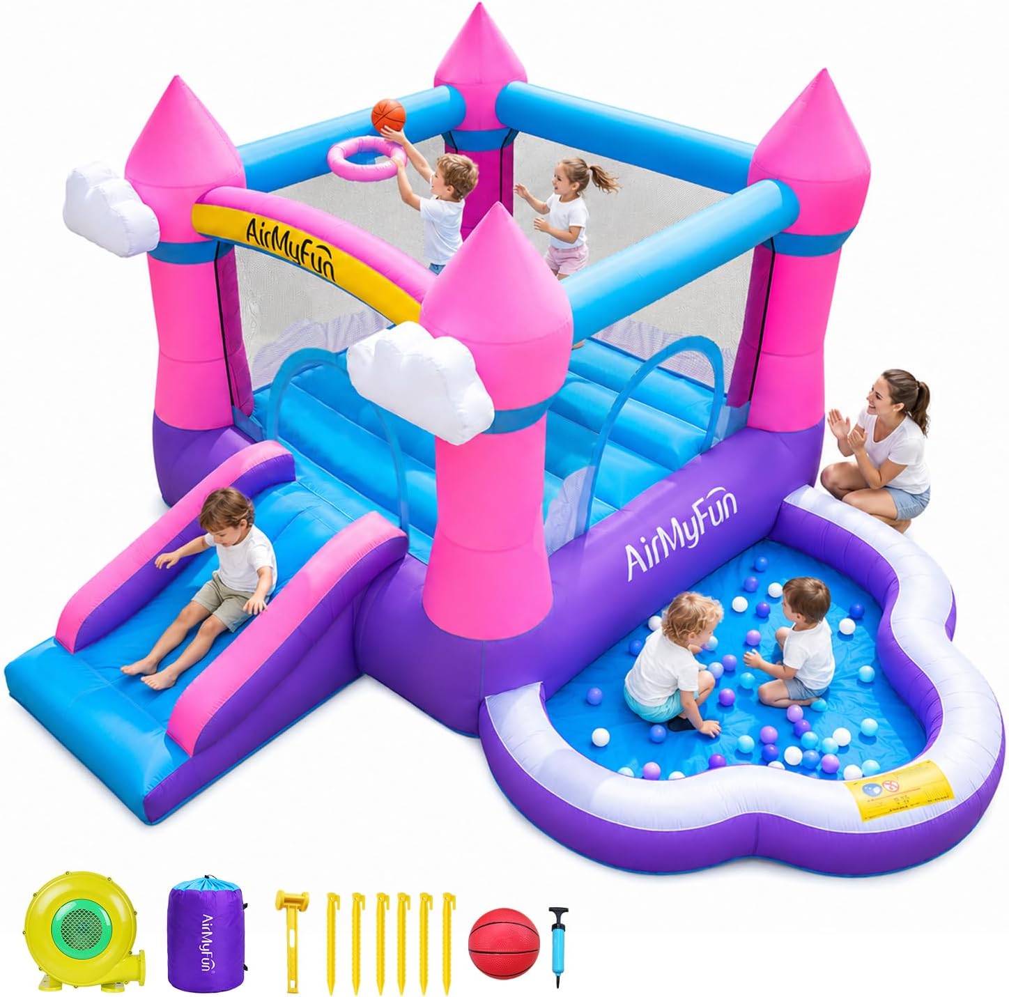 Pink Indoor/Outdoor Inflatable - огляд і ціна Kids Outdoor Inflatable Water Slide