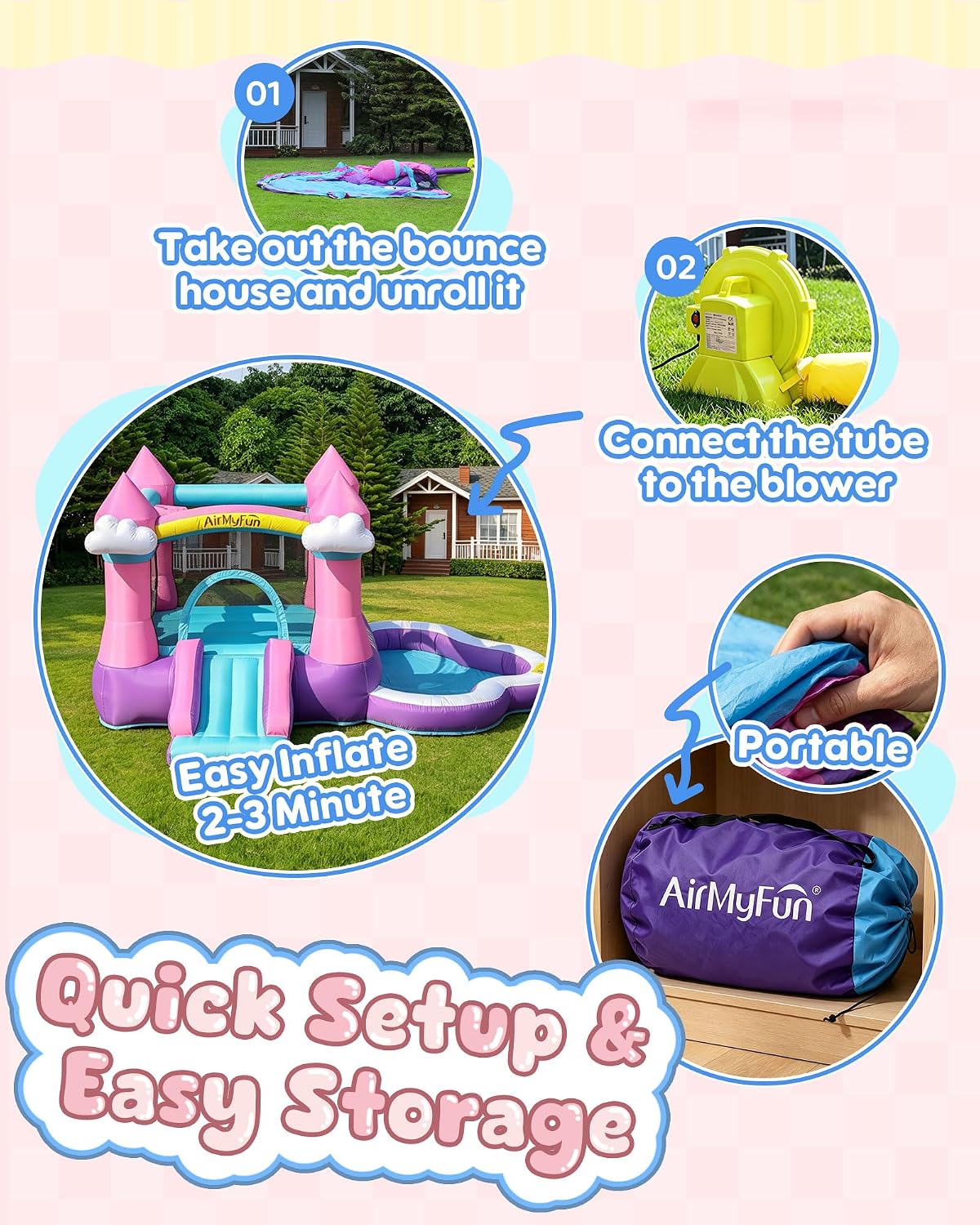 Pink Indoor/Outdoor Inflatable - огляд і ціна Kids Outdoor Inflatable Water Slide