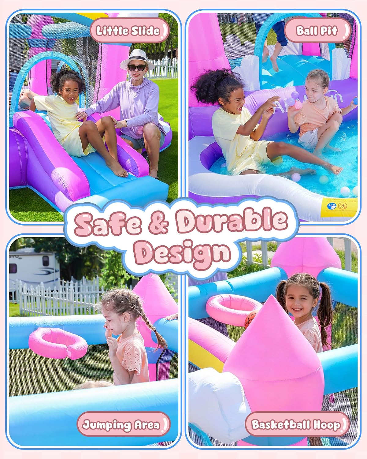 Pink Indoor/Outdoor Inflatable - огляд і ціна Kids Outdoor Inflatable Water Slide