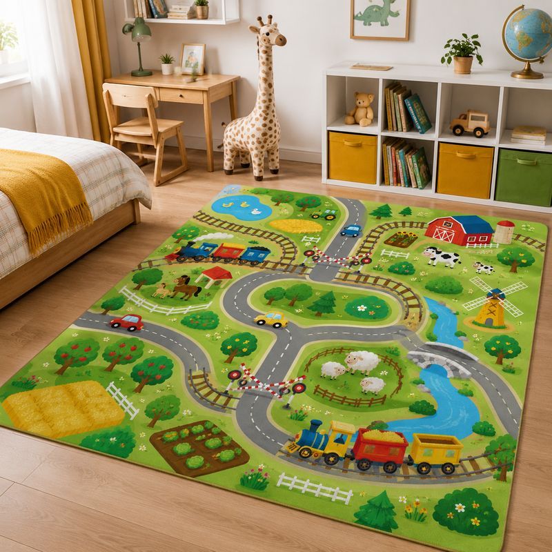 VIKAMA Kids Farm Zoo Play Rug  - огляд і ціна Kids Outdoor Zoo