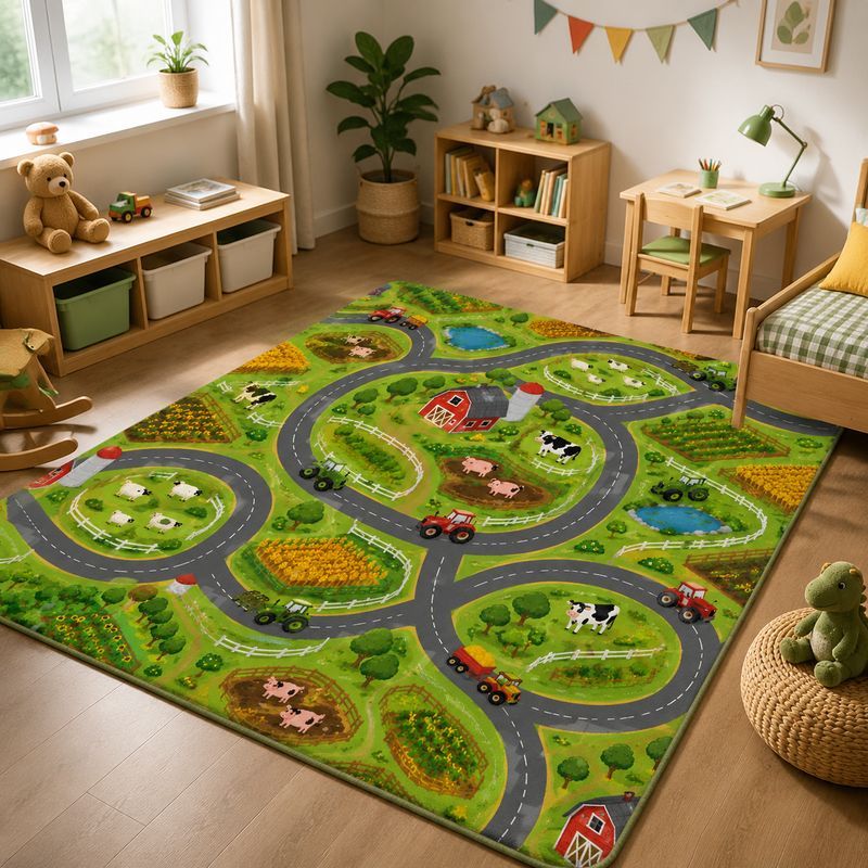 VIKAMA Kids Farm Zoo Play Rug  - огляд і ціна Kids Outdoor Zoo
