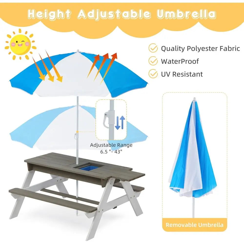 Convertible 3-in-1 Wooden Picn - огляд і ціна Kids Outdoor Umbrella