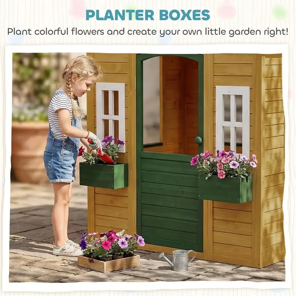 Qaba Outdoor Playhouse, Wooden - огляд і ціна Qaba Kids Outdoor Playhouse