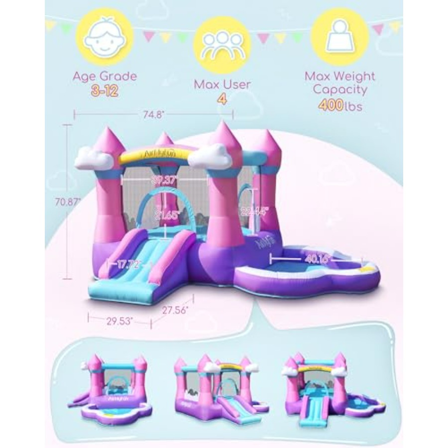 Pink inflatable bounce house f - огляд і ціна Kids Outdoor Inflatable Water Slide