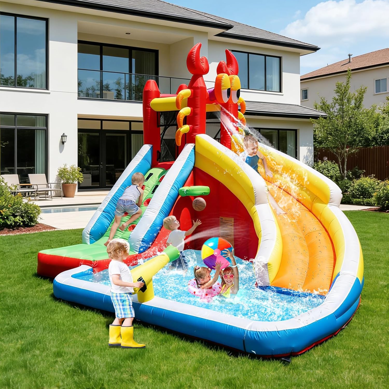 Large Inflatable Bounce House  - огляд і ціна Kids Outdoor Inflatable Water Slide