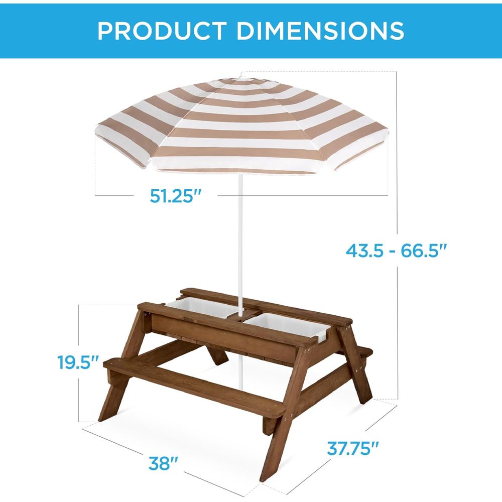 Kids Picnic Table with Umbrell - огляд і ціна Kids Outdoor Umbrella