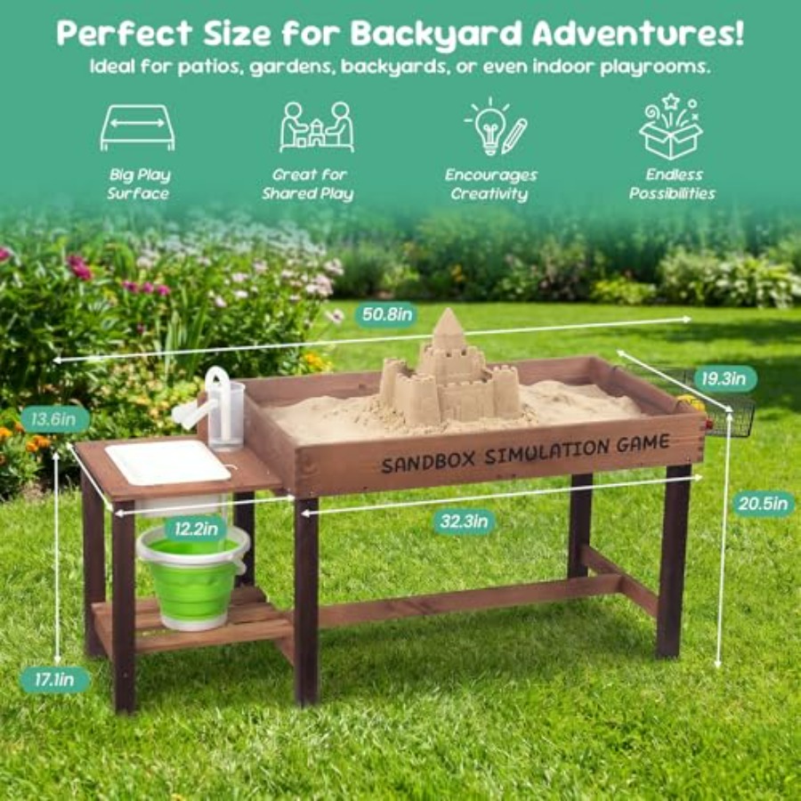 Outdoor wooden sand table for  - огляд і ціна Kids Outdoor Nature Play