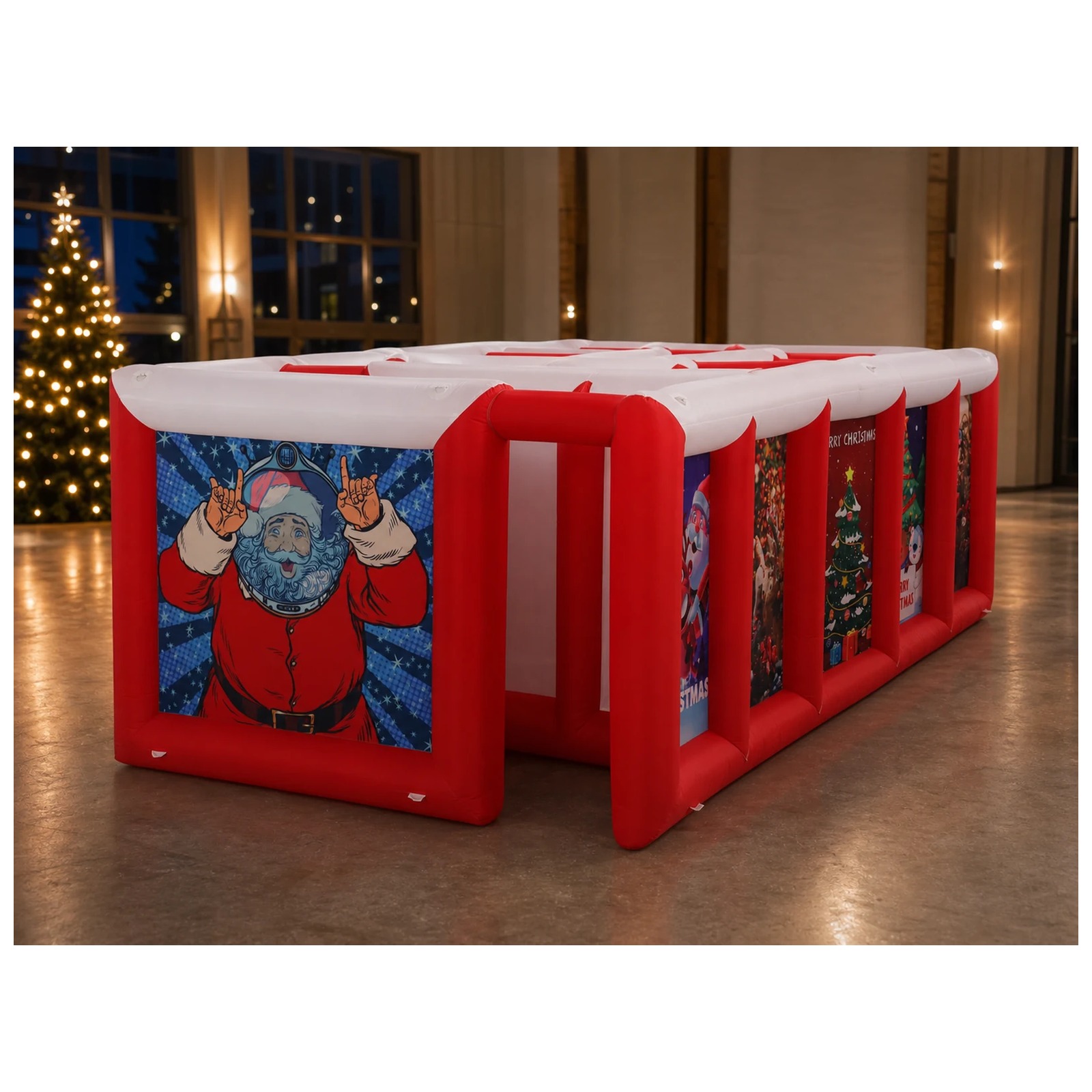 Large Red White Flat Roof Infl - огляд і ціна Outdoor Games For Kids